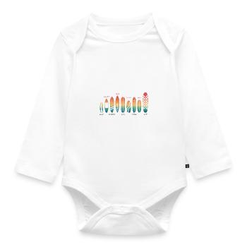 Different Skateboard Skate Boarder Types - Organic Longsleeve Baby Bodysuit - white - Front
