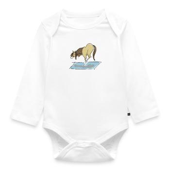 Yoga Pony - Krähe - Baby Bio-Langarm-Body - Weiß - Vorne
