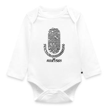 Fingerabdruck DNS DNA Mikrofon Sänger Podcast Mic - Baby Bio-Langarm-Body - Weiß - Vorne