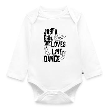 Danseur Danse Linedance Country Musique Cadeau - Body Bébé bio manches longues - blanc - Devant