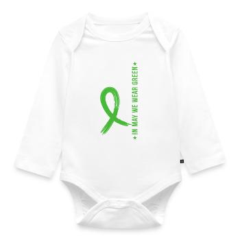 In May, we wear Green Mental Health - Organic Longsleeve Baby Bodysuit - white - Front
