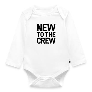 New To The Crew - Baby Bio-Langarm-Body - Weiß - Vorne