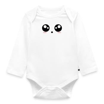 Eyes - Organic Longsleeve Baby Bodysuit - white - Front