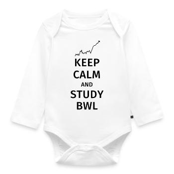 keep calm and study bwl - Baby Bio-Langarm-Body - Weiß - Vorne