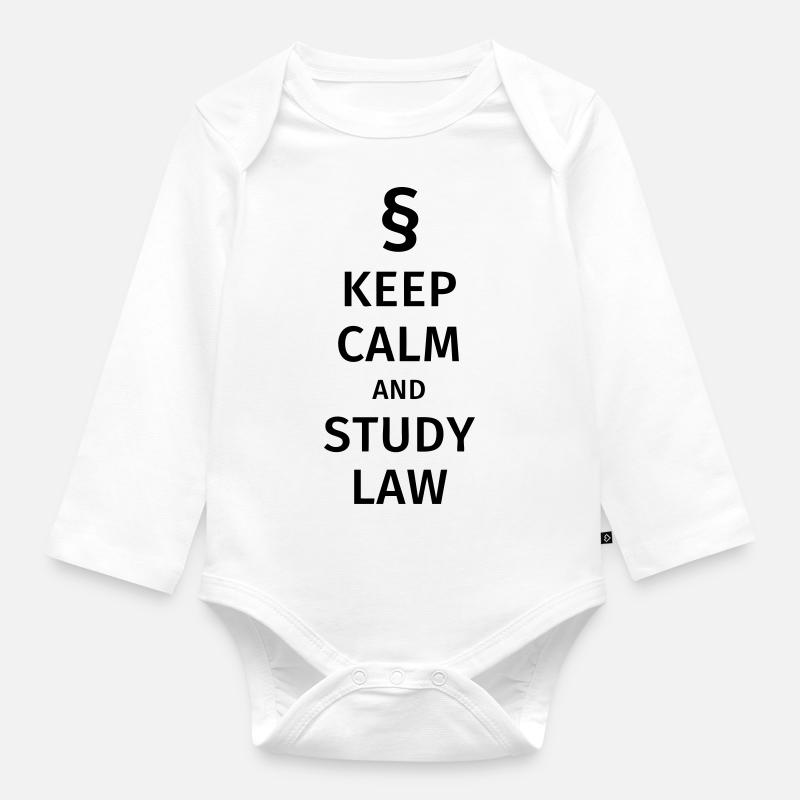 keep calm and study law - Body Bébé bio manches longues - blanc