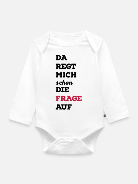 lustig - Baby Bio-Langarm-Body - Weiß