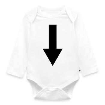 arrow down - Organic Longsleeve Baby Bodysuit - white - Front