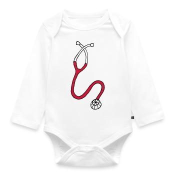 Stéthoscope médecin - cadeau pour les médecins et les médecins - Body Bébé bio manches longues - blanc - Devant