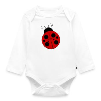 Ladybug - Organic Longsleeve Baby Bodysuit - white - Front