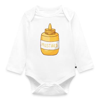 Senf - Baby Bio-Langarm-Body - Weiß - Vorne