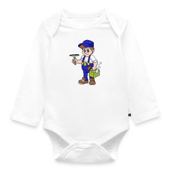 window cleaner - Organic Longsleeve Baby Bodysuit - white - Front