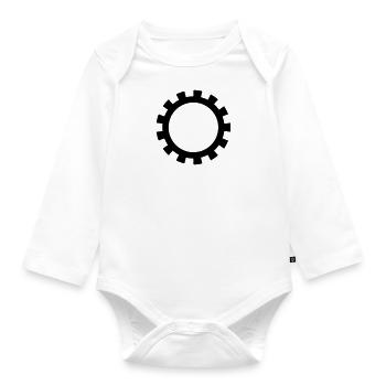 Gear sprocket 1c - Organic Longsleeve Baby Bodysuit - white - Front