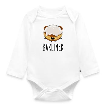 Berliner Pfannkuchen Bär - Baby Bio-Langarm-Body - Weiß - Vorne