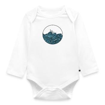 The salty fins - wipe out - Body Bébé bio manches longues - blanc - Devant