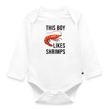 Eating Shrimps Seafood Chef Prawns - Organic Longsleeve Baby Bodysuit - white - Front