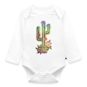 Cactus, Mexico, Old School, Retro, Tattoo Style - Organic Longsleeve Baby Bodysuit - white - Front