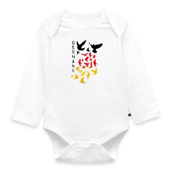 pigeons,deaf,birds,flocks of birds,germany - Organic Longsleeve Baby Bodysuit - white - Front