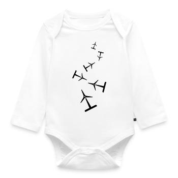 Windrad Silhouette - Baby Bio-Langarm-Body - Weiß - Vorne