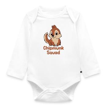 Chipmunk Squad Forest Animal Nature Lover - Organic Longsleeve Baby Bodysuit - white - Front