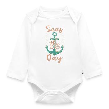Mers La Croisière d’une Journée Voile Jeu de Mots Drôle Croisière - Body Bébé bio manches longues - blanc - Devant