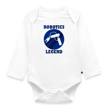 Robotik-Ingenieur Roboter-Mechanik - Baby Bio-Langarm-Body - Weiß - Vorne