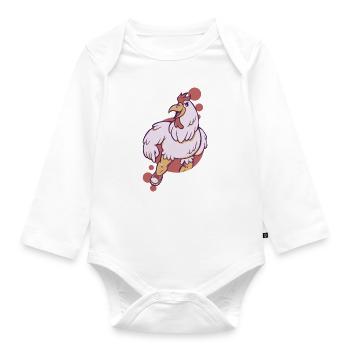 Poulet - Body Bébé bio manches longues - blanc - Devant