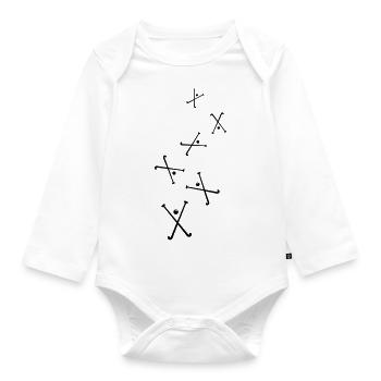 Feldhockey symbol - Baby Bio-Langarm-Body - Weiß - Vorne