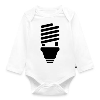 Energy Lamp - Baby Bio-Langarm-Body - Weiß - Vorne