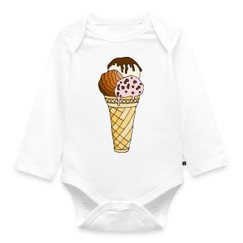 Eis - Baby Bio-Langarm-Body - Weiß - Vorne