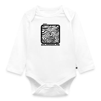 Stay Curious - White Shirt - Baby Bio-Langarm-Body - Weiß - Vorne