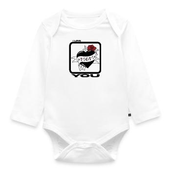 Mom I Love You - Black Shirt - Baby Bio-Langarm-Body - Weiß - Vorne