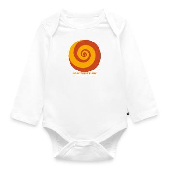 Go with the Flow - Organic Longsleeve Baby Bodysuit - white - Front