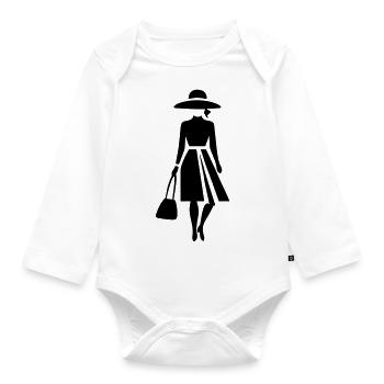 Der Stil einer stilvollen Dame - Baby Bio-Langarm-Body - Weiß - Vorne