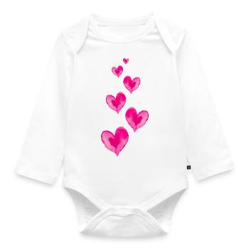 Symbole d'amour coeurs Saint Valentin - Body Bébé bio manches longues - blanc - Devant