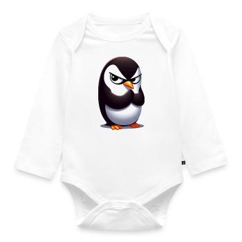 Penguin Funny Animals - Organic Longsleeve Baby Bodysuit - white - Front