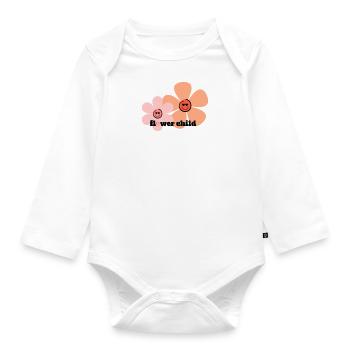 flower child - Baby Bio-Langarm-Body - Weiß - Vorne
