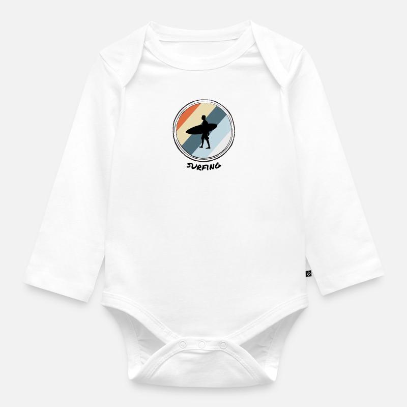 Surfing - Baby Bio-Langarm-Body - Weiß