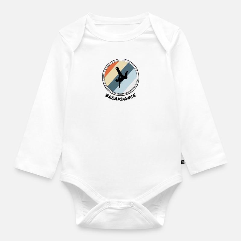 Breakdance - Baby Bio-Langarm-Body - Weiß