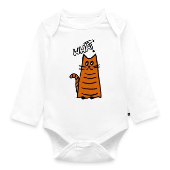 Quoi? Question sur le chat - Body Bébé bio manches longues - blanc - Devant