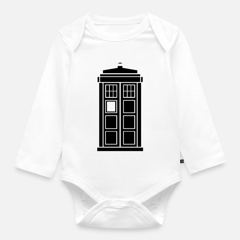 Tardis - Baby Bio-Langarm-Body - Weiß