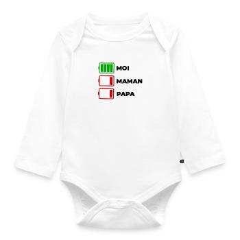 Moi, maman et papa - Body Bébé bio manches longues - blanc - Devant