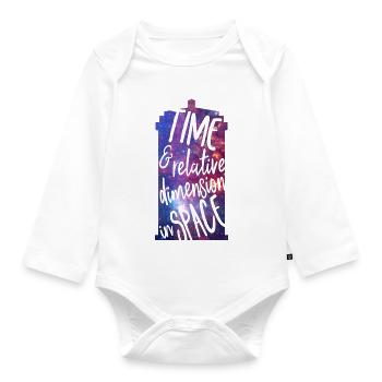 Time and Relative Dimension in Space - Baby Bio-Langarm-Body - Weiß - Vorne
