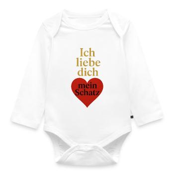 Ich liebe dich - Baby Bio-Langarm-Body - Weiß - Vorne