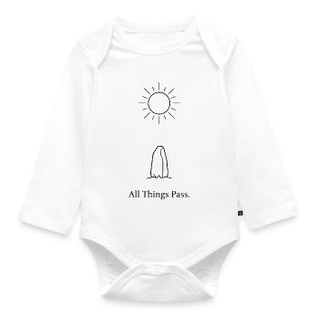 Alles geht vorbei - Baby Bio-Langarm-Body - Weiß - Vorne