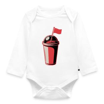 Red Flag Becher - Baby Bio-Langarm-Body - Weiß - Vorne