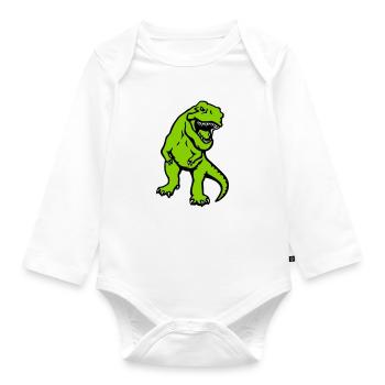 T-rex - Body Bébé bio manches longues - blanc - Devant