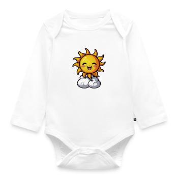 Laughing Sun - Organic Longsleeve Baby Bodysuit - white - Front