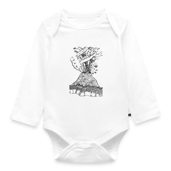 Vulkan Muster - Baby Bio-Langarm-Body - Weiß - Vorne