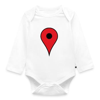 Lustiges Standort Maps - Baby Bio-Langarm-Body - Weiß - Vorne