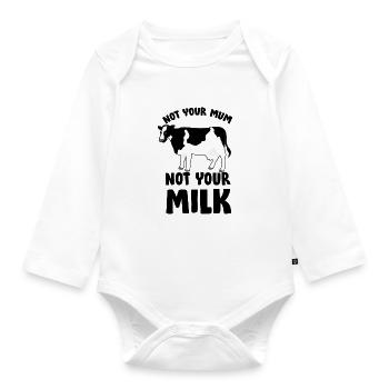 Vegan Shirt · Not your mum · Gift - Organic Longsleeve Baby Bodysuit - white - Front